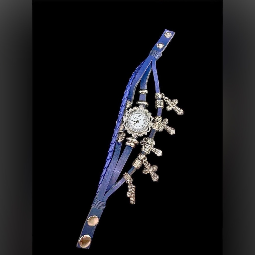 Blue Strada Australian Crystal Watch — Multi Strand Bracelet Style